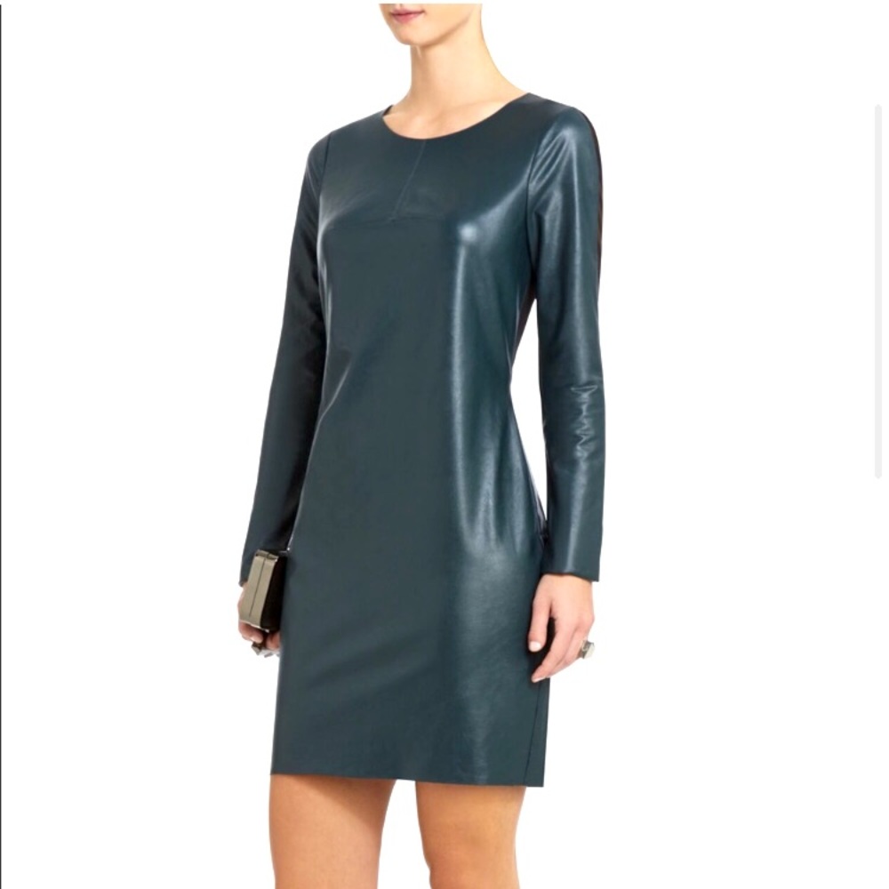 NWT BCBGMaxAzria Jillea Leather Sheer Back Dress 4